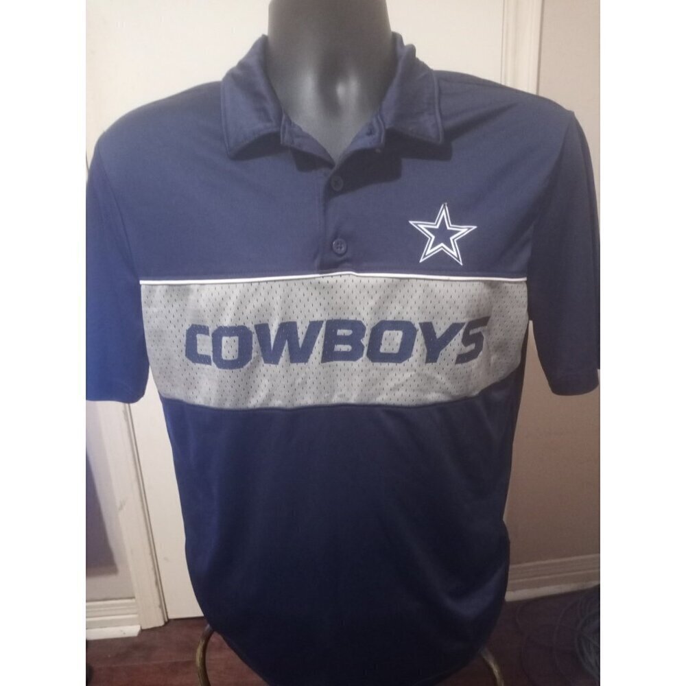 Dallas Cowboy's Shirt Team Apparel Mens Medium M Navy Logo Polo Short Sleeve - Picture 1 of 11